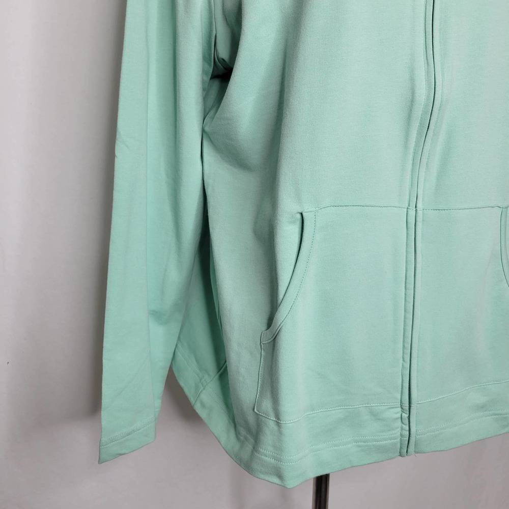 Karen Scott Long Sleeve Zip-Front Hoodie Antique Mint NWT Size Large - Picture 4 of 8